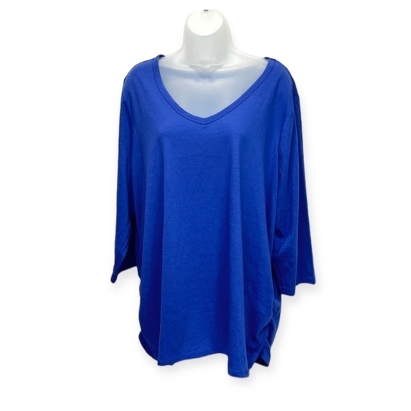 Lane Bryant 3/4 Sleeves Blue Top Tunic Shirt Plus Size 22/24 - Picture 1 of 8